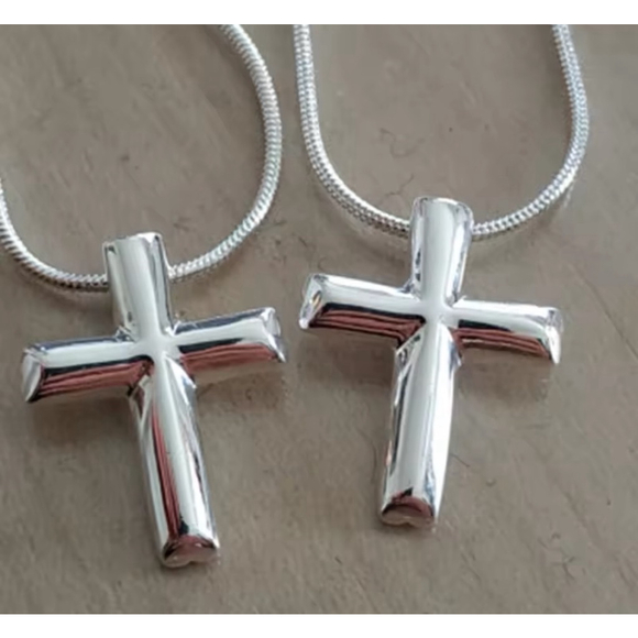 Boutique Other - NEW Unisex/Men’s 925 Sterling Silver Cross Pendant Necklace Jewelry, 16-18”